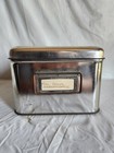 Vintage Stainless Steel Industrial Storage Box Index Card File Metal Organizer