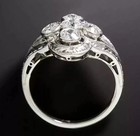 Vintage Edwardian Style Labcreated Diamond Artnavette Engagement 14k Goldfn Ring