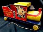 Fisher Price 715 Peter Bunny Engine Antique Wooden Pull Toy Circa 1948