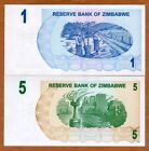 Set Zimbabwe  1 5 Dollars  2006  P-37-38  Unc