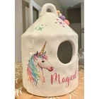 Mini Magical Unicorn Round Dimply Birhouse New