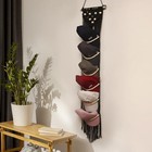 Ball Cap Hanger-1 Pack-boho Macrame Cap Holder Wall Hat Organizer For Black