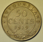 Mw27211 Canada Newfoundland Silver 50 Cents 1919-c   George V  Km 12