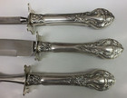 Stieff Sterling Silver Handled Royal Dynasty 3pc Carving Set - Knife  Fork   Rod