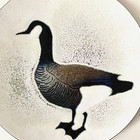 Norman Brumm Plate Enamel On Copper Canadian Goose 8-3  Inch Vintage Signed Mint