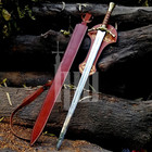 Handmade Boromir Sword Medeivel Battle Ready Sword Gold Edition Sheath   Plaque