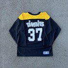 Vintage Y2k Tim Hortons Black Hockey Jersey Youth Xl   Adult M Coffee Timbits