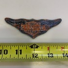 Harley Davidson Winged Motorcycle Patch Orange On Black Back Ground