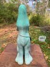 Vintage Moon Gazing Coyote Howling Blue   Green  Statue Figure Ceramic 15 Inch