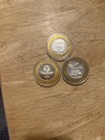 Lot Of 3  10 Dollar   999 Fine Silver Strike Casino Gaming Tokens