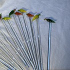 Lot Of 15 Hand Blown Glass Swizzle Cocktail Stir Sticks Red-yellow green Peppers