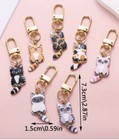 Adorable Cats With Moving Tails Keychain   Purse Charm Backpack Cat Clip