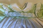 Vintage Mayfair Cute Baby Girl Green   White Flowers Dress 12 Months