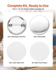 Vevor Button Maker Supplies 200 Sets 1 26 In   32 Mm Pin Back Button Badge Parts