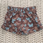 Isfel Girls Sz 4 Butterfly Cuffed Pull On Shorts 100  Cotton Summer