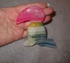 Vtg Colorful Onyx Carved Toucan Bird Figurine Sculpture Stone Art Rock Carved