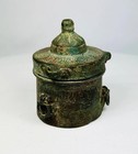 Islamic Khorassan Bronze Inkwell With Intricate Engravings Circa 10-12th Century