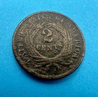 1865 Two Cent Piece Bronze In God We Trust Early Motto Type Coin 2c