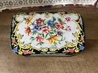 Vintage Daher Floral Pattern Tin Rectangle Box W Hinged Lid Made In England