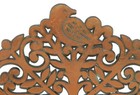 Vtg Copper Color Dove bird Tree Of Life Trivet Cast Iron Footed Or Hang