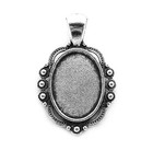 6 Antiqued Silvertone Adina Style 18mm X 13mm Cameo Pendant Or Earrings Settings