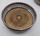Vintage Wine champagne Bottle Coaster  Silver Plate On Copper England Desc  259 