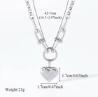 Fashion Jewelry Thick Stainless Steel Silver Link Heart Pendant Necklace 627