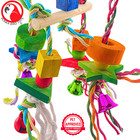 Bonka Bird Toys 2620 Jumble Cross Colorful Chew Festival Parrot Cage Toy Conure