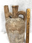 Antique Jug Carved Log Rare Unusual Primitive Hand Made 12 Tall Original 18thc 