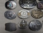Vintage Lot Of 21 Belt Buckles Western Brass Metal Cowboy 1970s 1980 s 1990 s