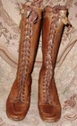 1920s Antique Tall Leather Hiking Riding Safari Boots Lace Up pocket Unisex Mdm