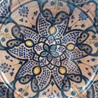 Vintage 13 5  Serving Bowl Dish Terracotta Design Painted Collectible Decoration