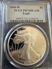 2004-w American Silver Eagle Pcgs Pr70dcam Deep Cameo Proof West Point