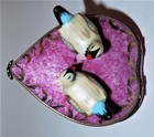 Limoges France Box - Pink   Gold Heart   Lovebirds -  with Love  - Anniversary