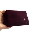 New Ysl Beaute Burgundy Velvet Small Makeup Bag Cosmetic Pouch