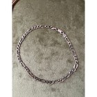 10    Sterling Silver 925 Italy Figaro Anklet     3mm Chain     Unisex Vintage