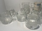 70 s Vintage Nestle Nescafe World Globe Frosted Glass Coffee Mugs Cups 13 Pcs