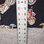 Paradise Found Shirt Mens Large Black Motorcycle Hawaiian Rayon Button Up Hawaii