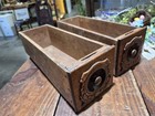 Pair Antique Singer Wooden Sewing Machine Drawer Ornate Storage Craft Parts
