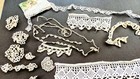 Lot Of Vintage Trim Lace Hand Crocheted Tatted Various Patterns Antique Craft