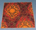 6 Vintage 16  Mcm Cloth Dinner Napkins Orange   Brown Swirls