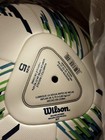 New  Wilson Ncaa Size 5 Vanquish Soccer Ball - White blue green