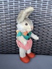 Nikili Female Steiff Rabbit Vtg Raised Button Germany 10    1948-1960 W basket 