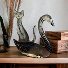 Abraham Palatnik Vtg 60s Large Lucite Art Mid Century Cat And Swan Sculpture Set