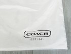 Coach White Satin Brown Logo Drawstring Dustbag 19 x15  Dust Bag Storage Cover