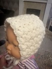 White Handmade Crochet 3-6 Months Baby Bonnet