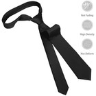 Boys Tie Satin Solid Color Necktie For Teen Wedding School Graduation Black