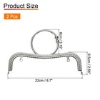 2pcs Metal Purse Frame  9  Arch Kiss Lock Clasp Frame Embossed silver 
