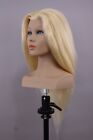 Mannequin Head Dalida 60 Cm   24 Inches Long Human Hair  Platinum Blonde