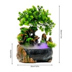 Indoor Water Fountain Led Light Tabletop Resin Rockery Fengshui Waterfall Decor